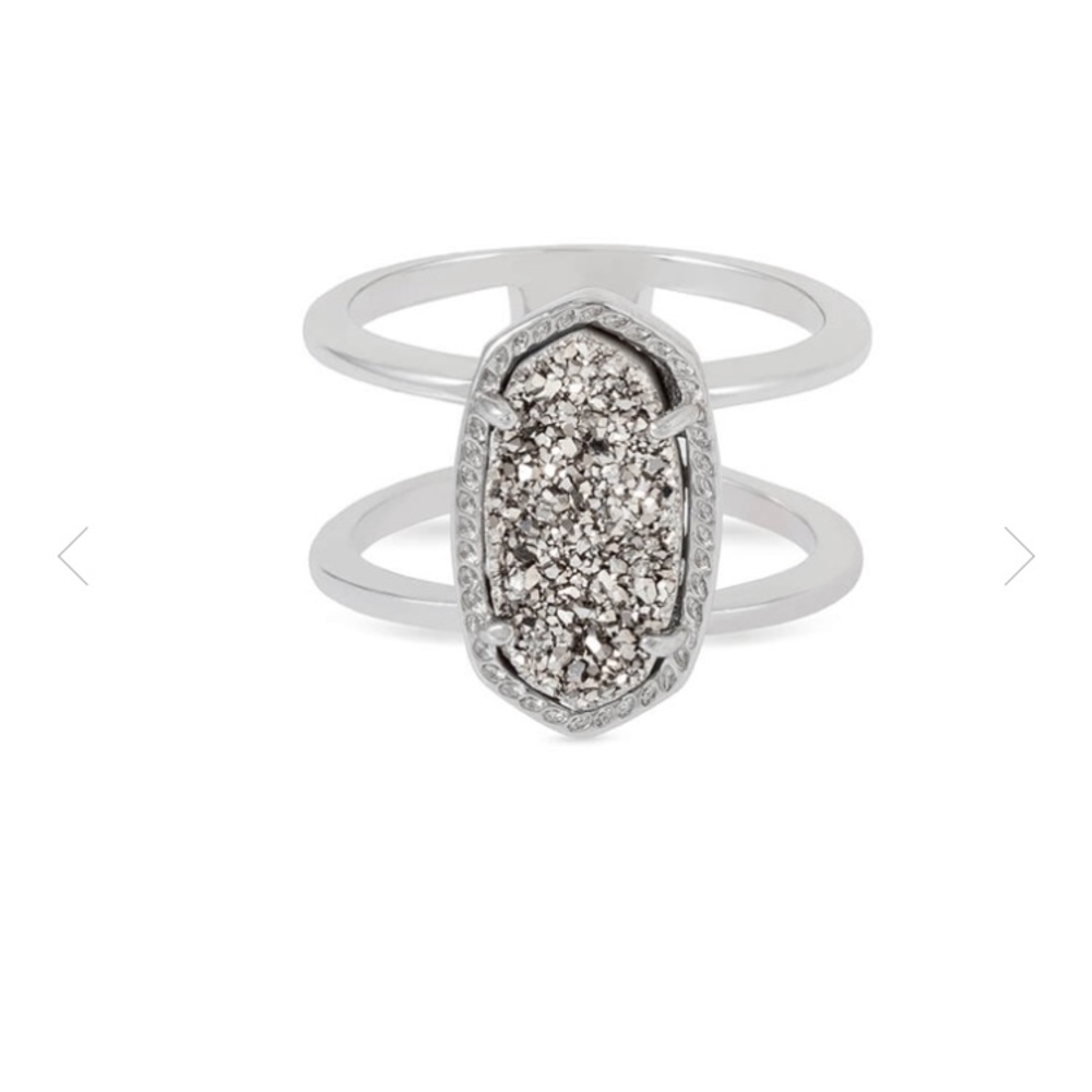 NWT Kendra Scott silver Elyse ring platinum gem